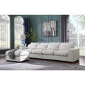 123.24 In.W Straight Arm 14 Piece Linen L Shaped Removable Cushions Convertible Sectional Sofa In Beige Finish