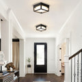 125W Porch Light Aluminum Polycarbonate Flush Ceiling Lamp Black Fixture Lights N A