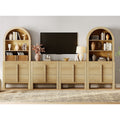 126 Mid Century Modern Tv Stand With Bookshelves For Tvs Up To 70 Large Entertainment Center With 12 Drawers