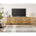 126 Modern Fluted Tv Stand With 8 Doors Entertainment Center With Adjustable Shelf Wooden Tv Console