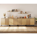 126 Wooden Fluted Sideboard With 8 Doors And Adjustable Shelves 4 In 1 Modern Credenza Storage Cabinet