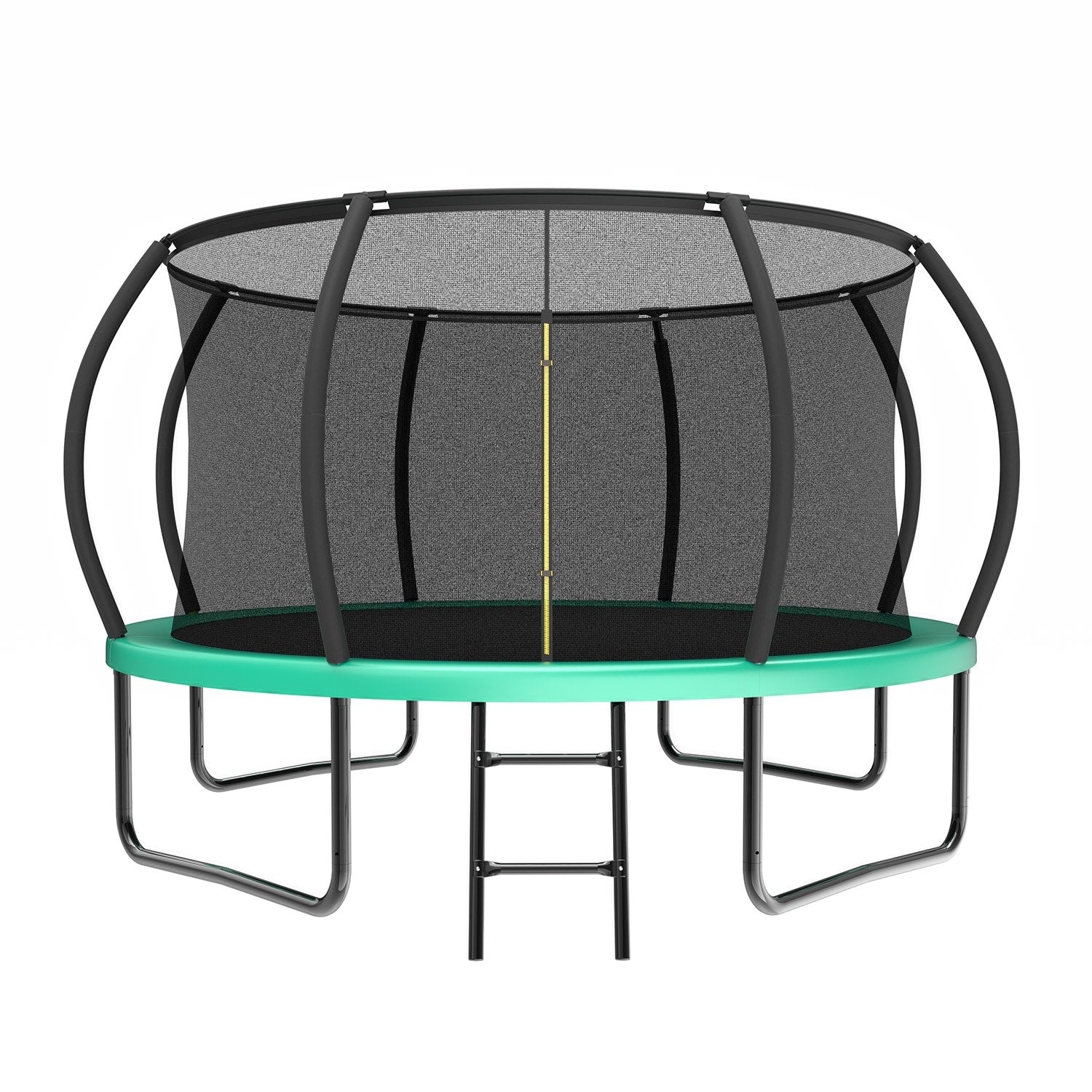 12Ft Recreational Kids Trampoline With Safety Enclosure Net Ladder Flag Parts For Outdoor