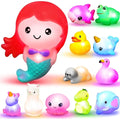 12Pcs Light Up Bath Toys Led Mermaid Bathtub Toy Multicolor