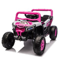 12V Childrens Electric Car With Led Lights Pink Electric Vehicle Toddler Vehicle With Bluetooth Music