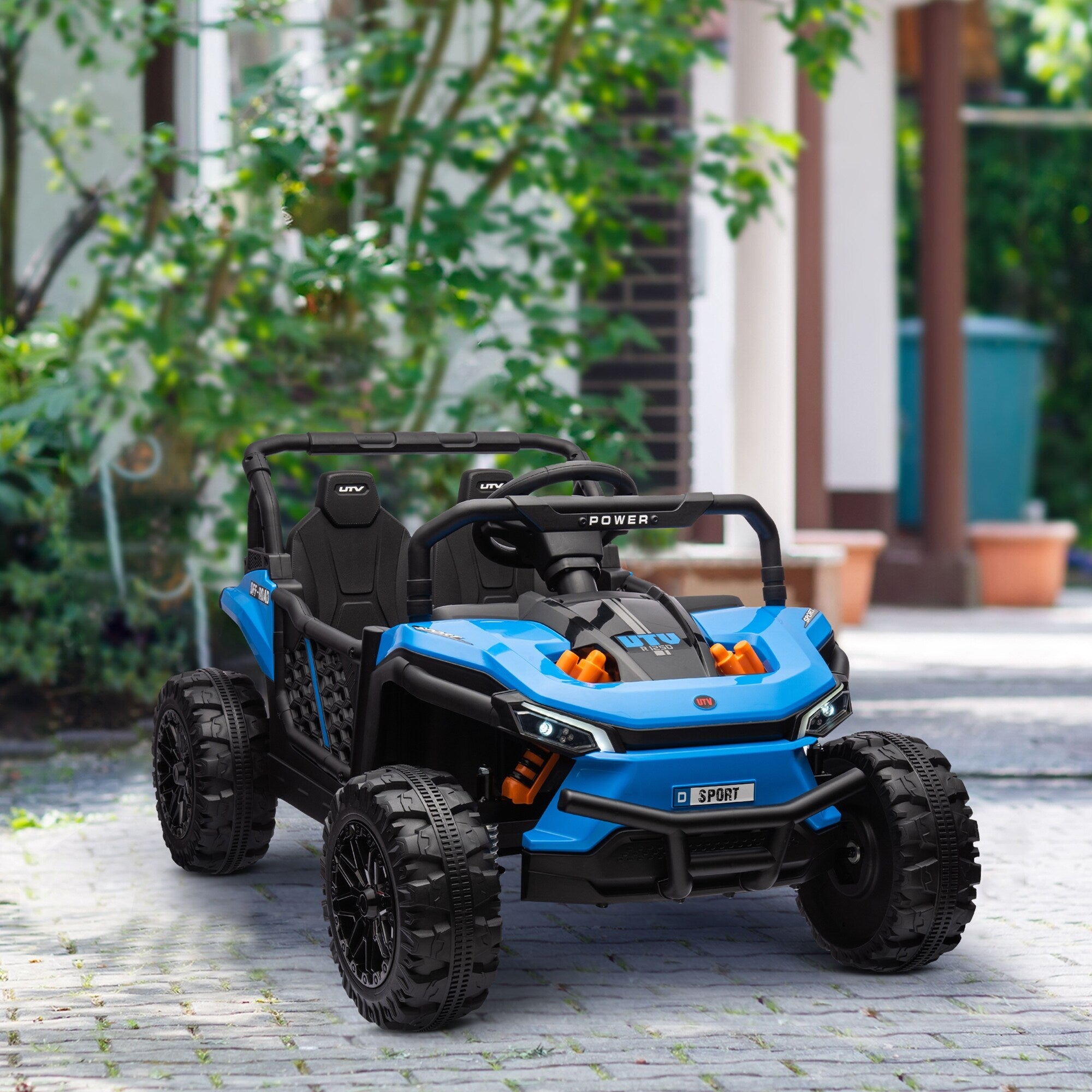 12V Kids Electric Car With Parent Remote Blue Ride On Car Off Road Toy Car All Terrain Car With Led Light