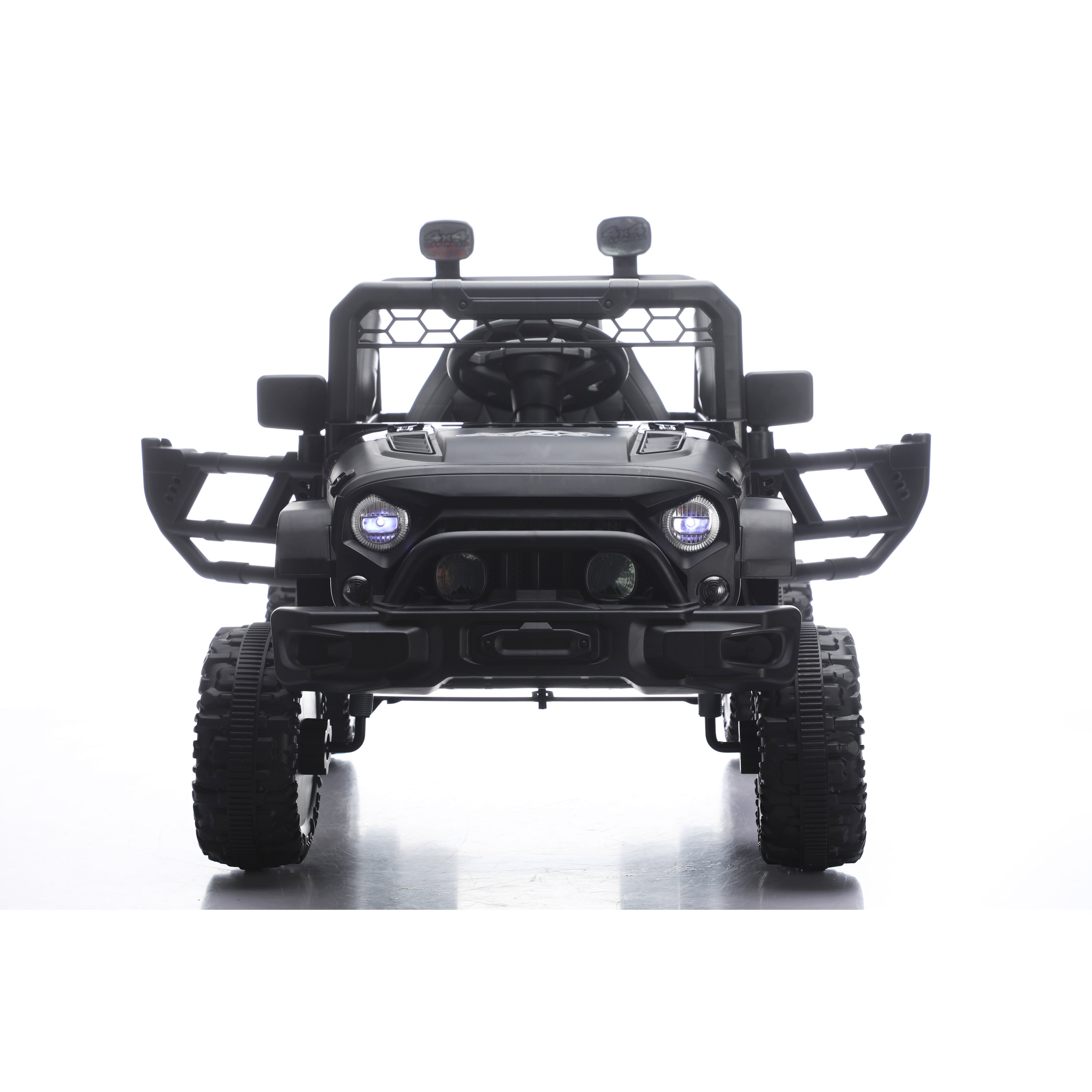 12V Kids Electric Off Road Car With Remote Control Ride On Car Black Battery Powered Electric Car With Led Lights