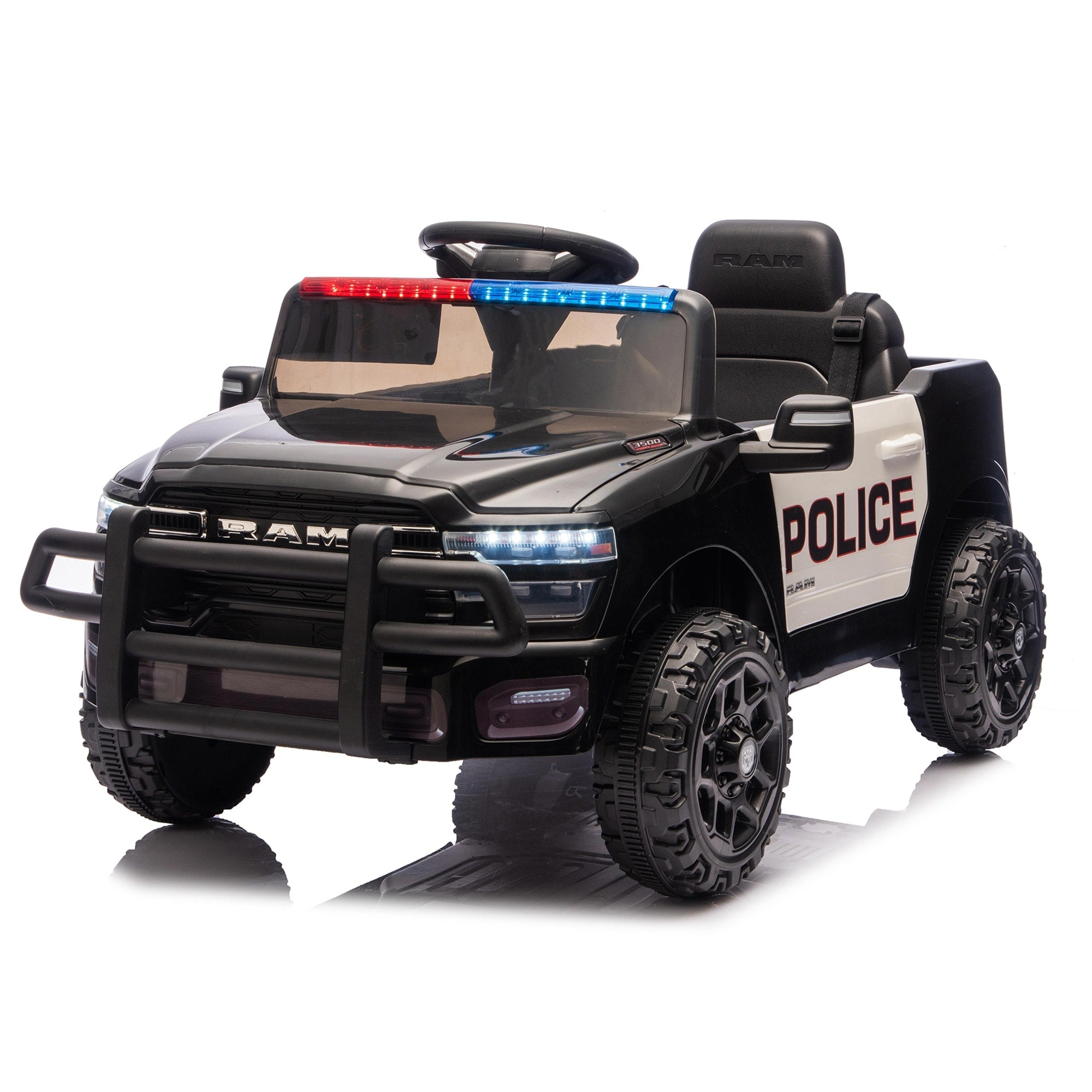 12V Kids Ride On Truck With Police Lights Siren Battery Powered Electric Kids Car With Remote Control