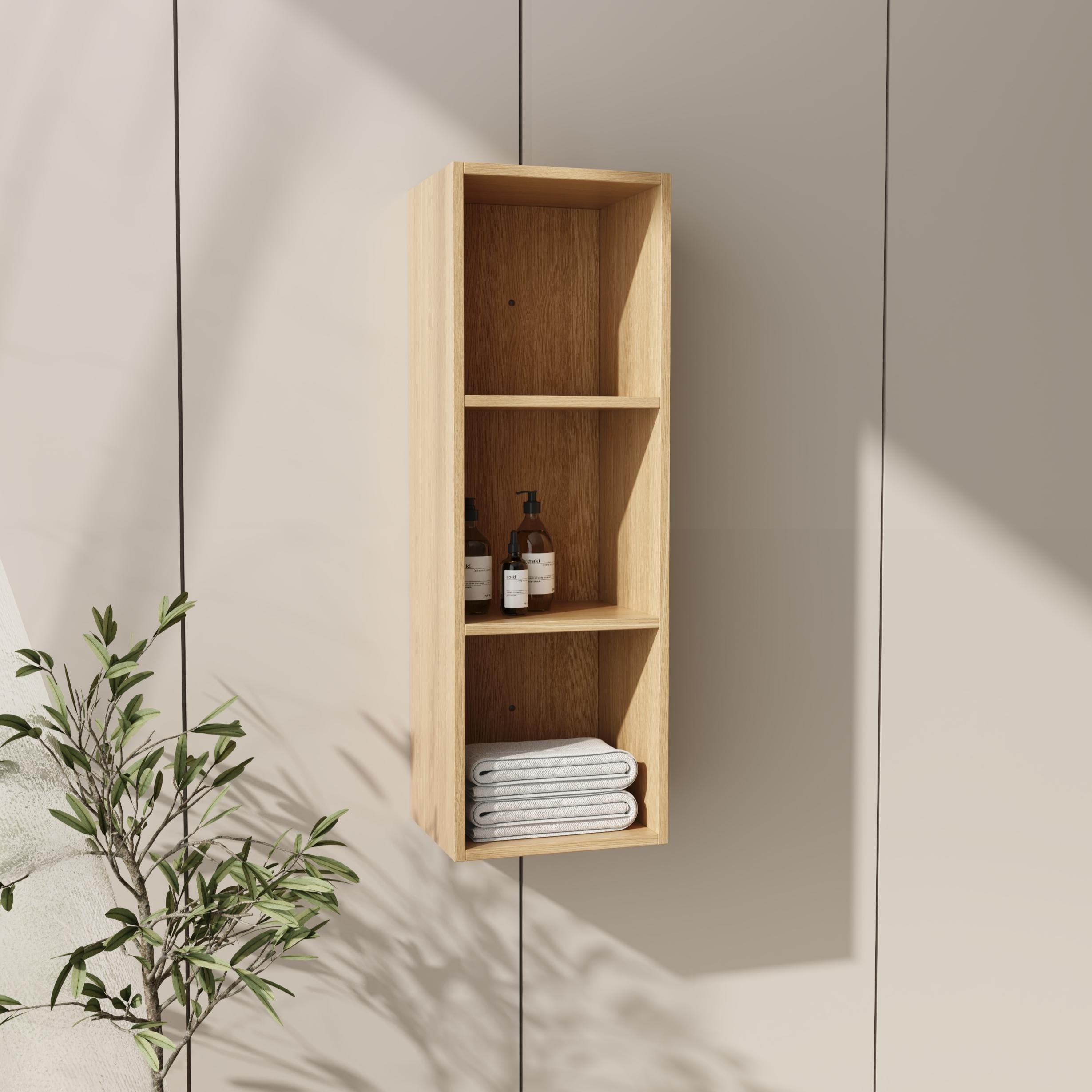 12 24 Wall Mounted Bathroom Side Cabinet With Soft Close Door And Shelf