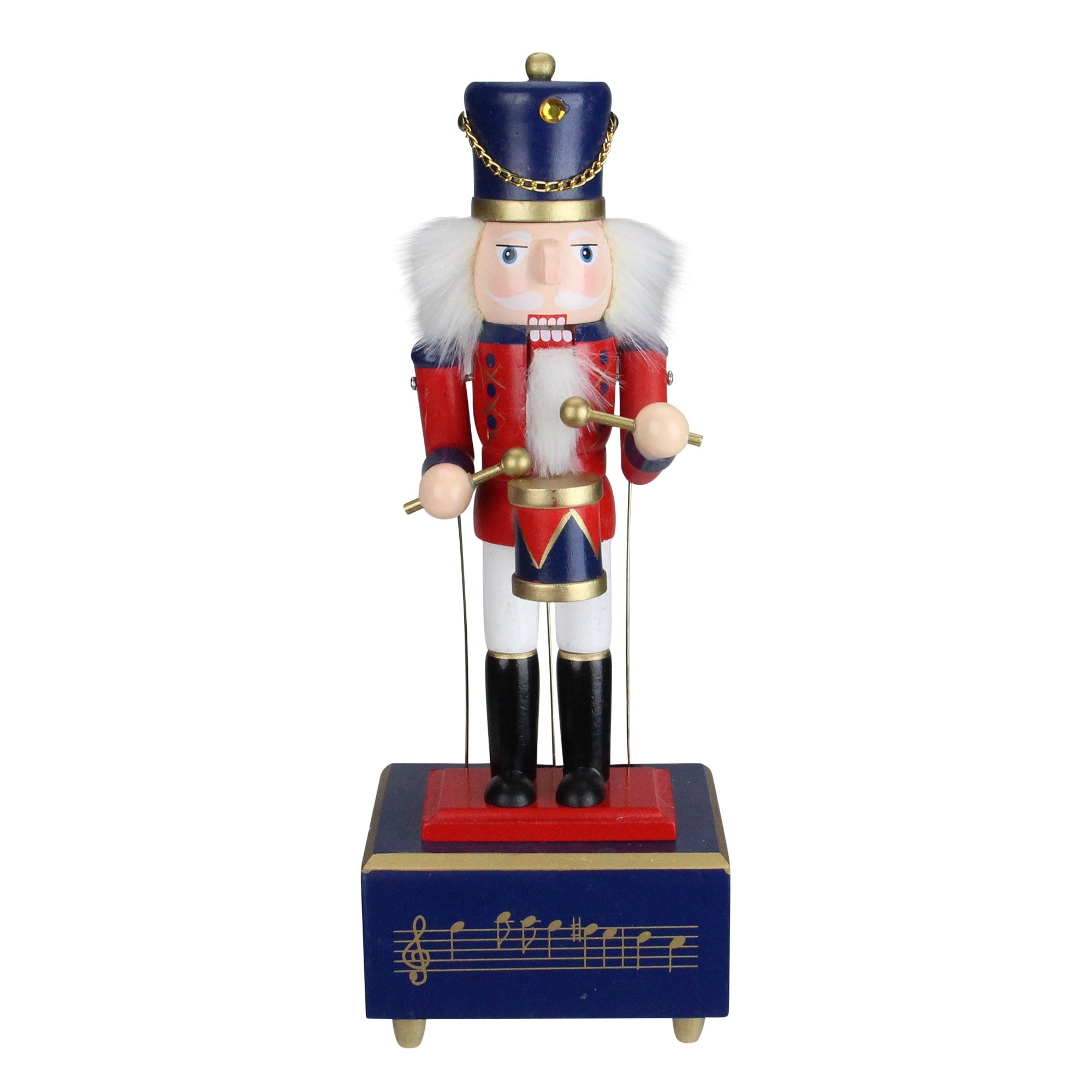 12 Animated And Musical Wooden Christmas Nutcracker Drummer