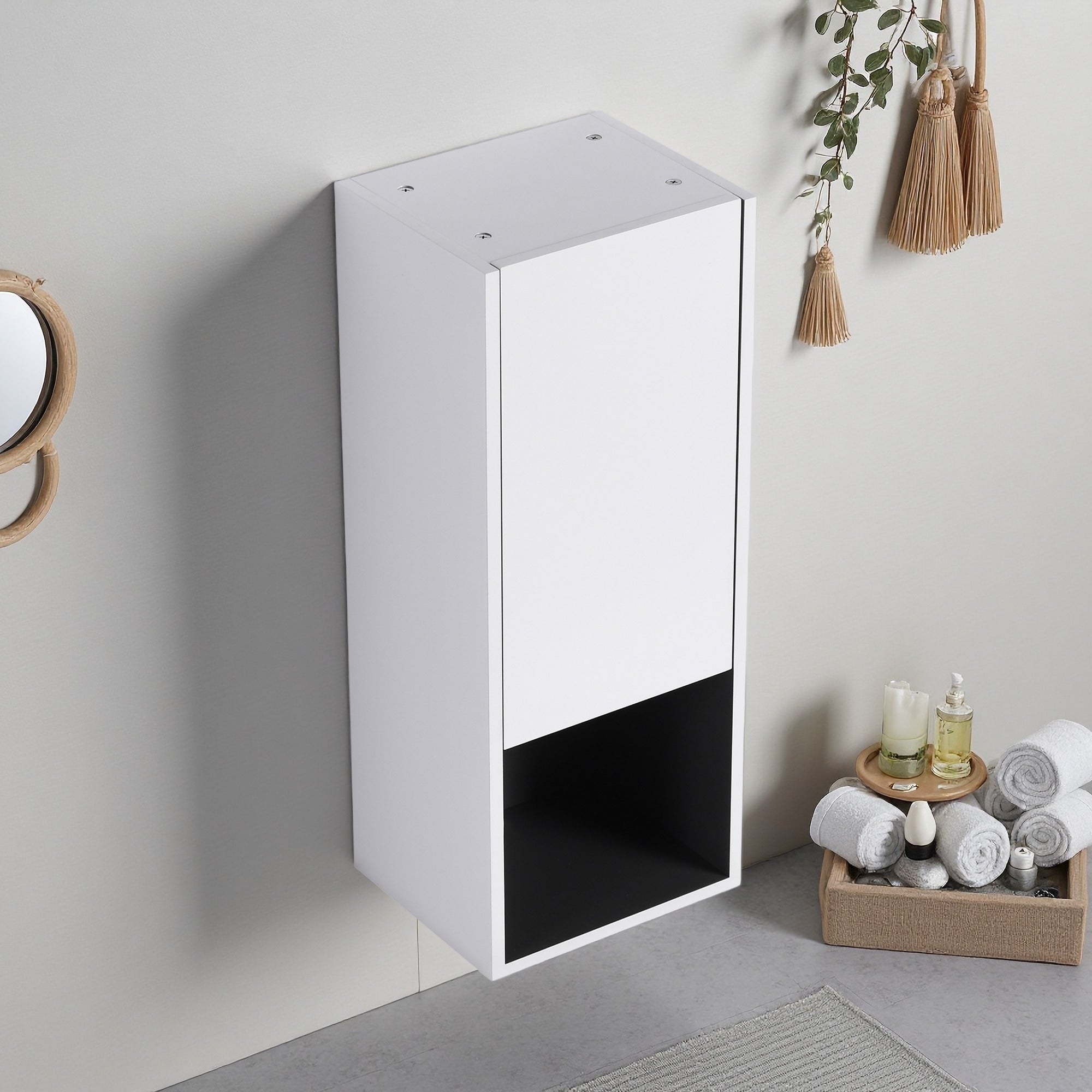 12 Bathroom Side Cabinet Soft Close Doors Float Mounting Design Kd Packing
