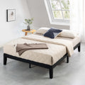 King Size 12 Inch Classic Solid Wood Platform Bed Frame Natural Crown Comfort