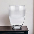12 Clear With Geometric Pattern Oval Crystal Table Vase 4.00