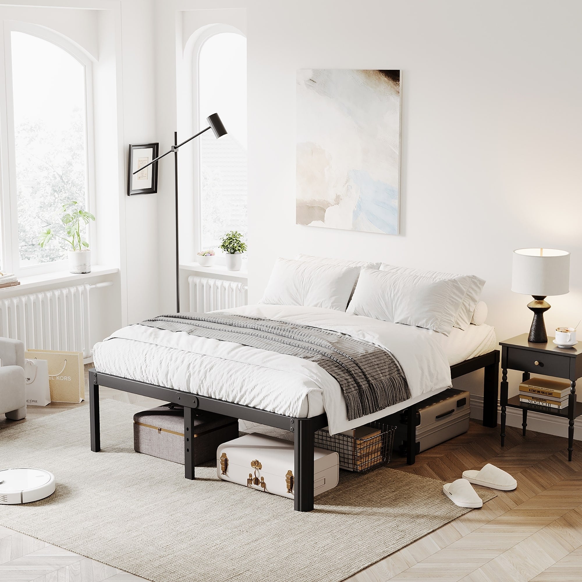 12 Heavy Duty Metal Bed Frame With Round Corners Box Spring Not Required Noise Free