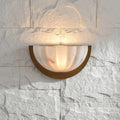 12 Modern Gold Half Moon Scalloped Wall Sconce With Polyresin Shade 12 D X 5.12 W X 5.12