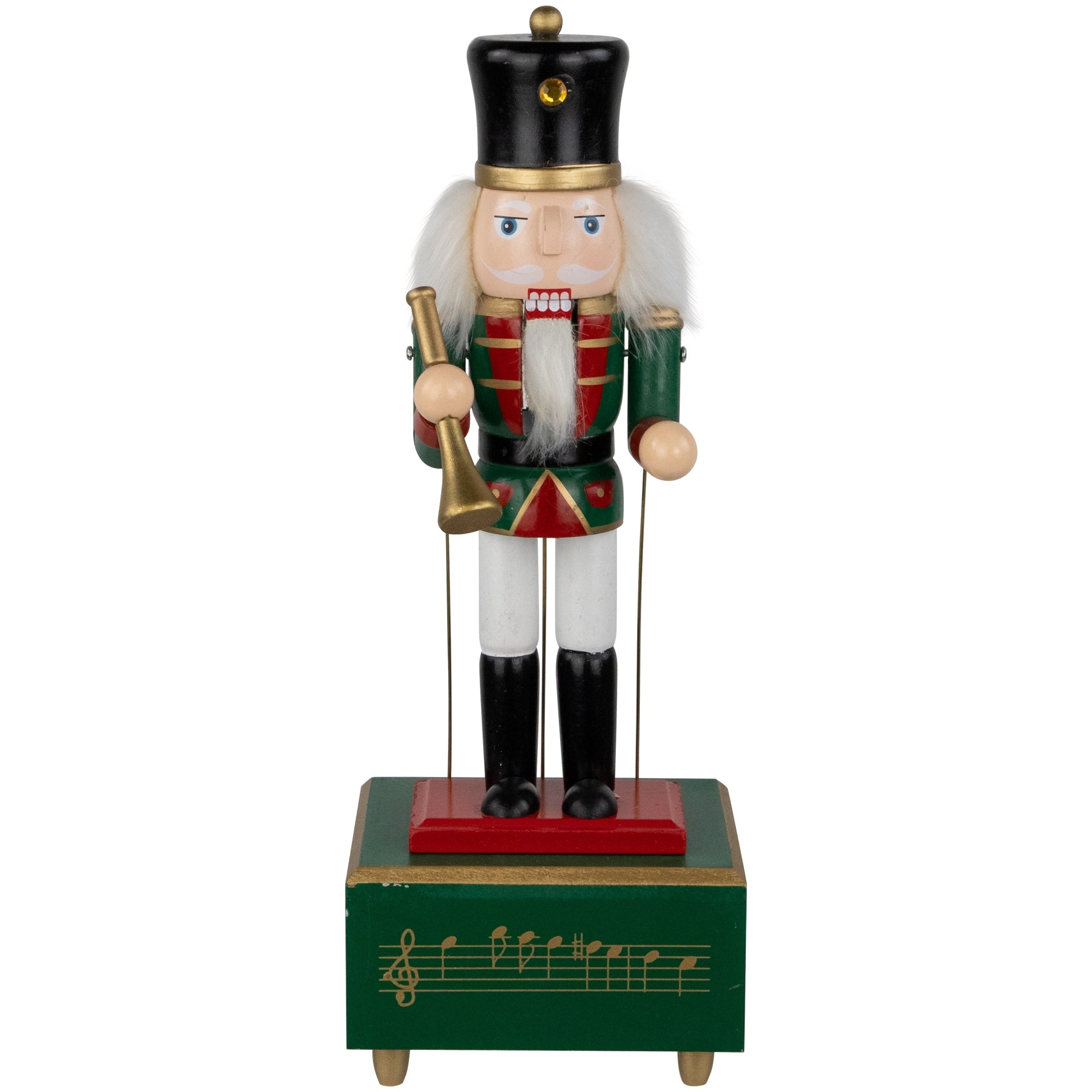 12 Wooden Animated And Musical Christmas Nutcracker With Trumpet