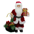 12 Santa Claus In Traditional Red Suit Holding A Teddy Bear And Gift Bag Christmas Figure