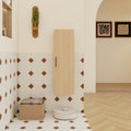 12 Tall Floating Bathroom Side Cabinet Plywood Linen Cabinet Wall Mounted Single Door Storage With Black Aluminum Handles