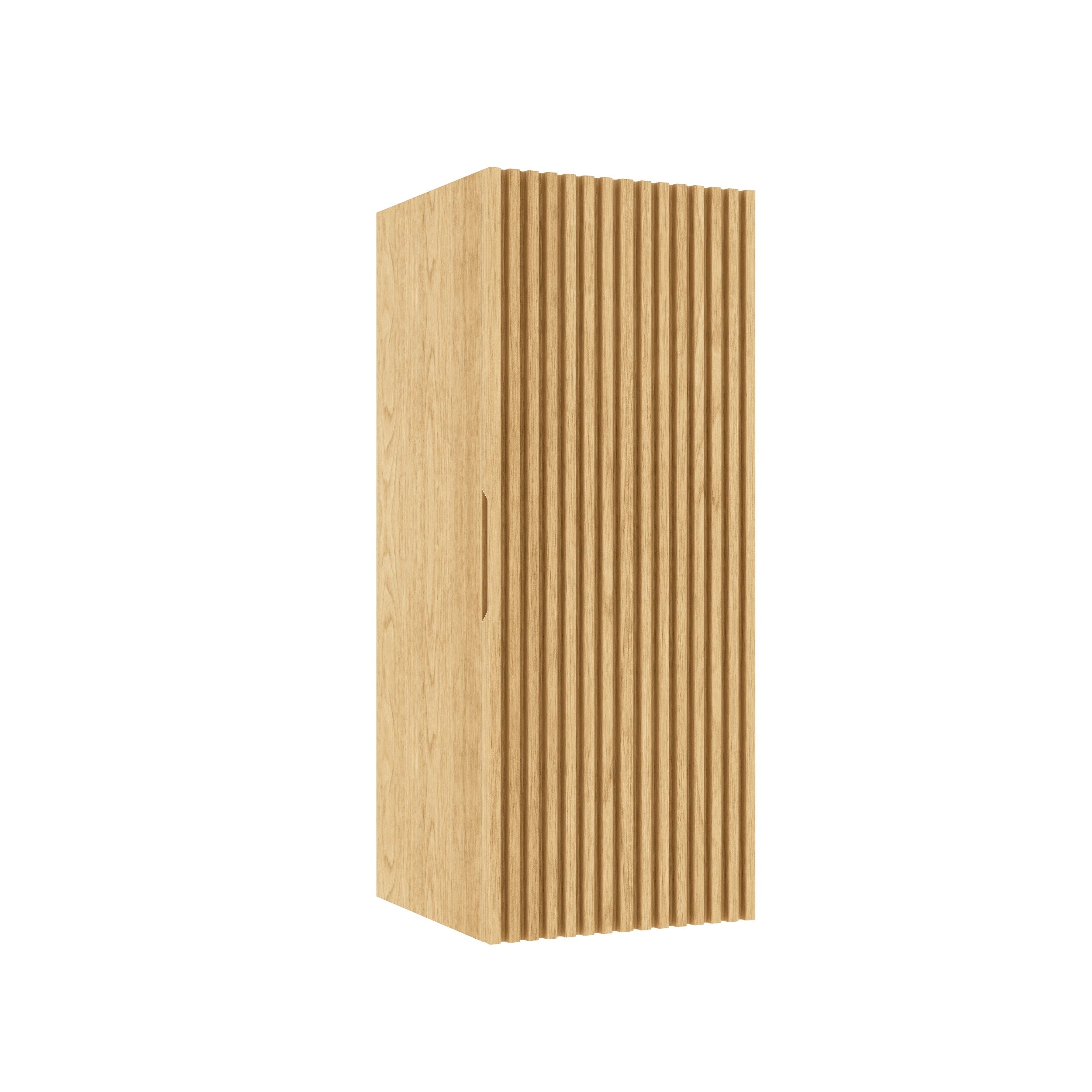 12 Wall Mounted Floating Striped Bathroom Vanity Side Cabinet With A Door And A Shelf Corolla Oak Woodgrain Color