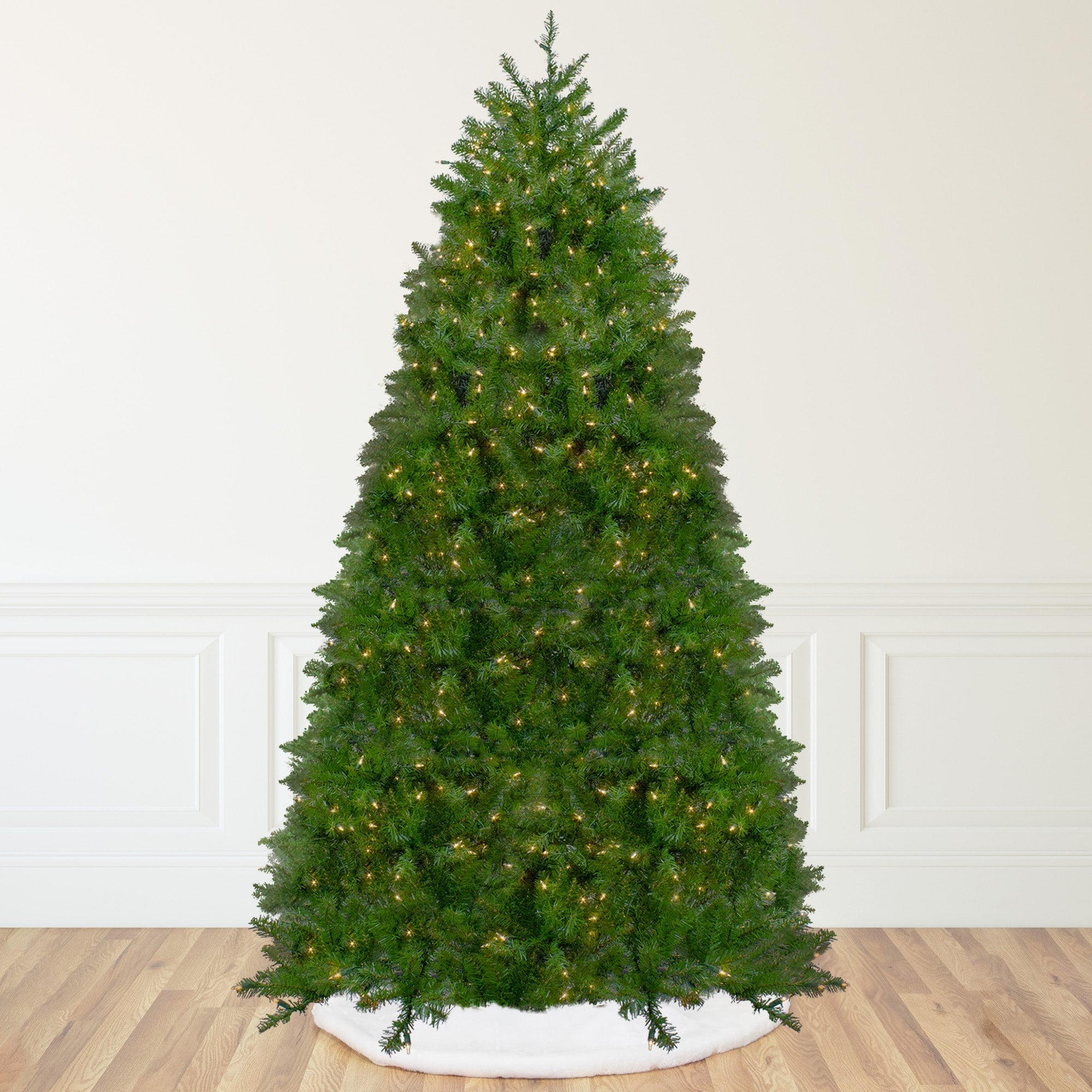 12 Pre Lit Northern Pine Full Artificial Christmas Tree Warm Clear Led Lights