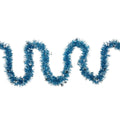 12 Blue Christmas Tinsel Garland With Silver Holographic Snowflakes Unlit