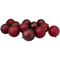 12Ct Burgundy Red Shatterproof 4 Finish Christmas Ball Ornaments 4 100Mm
