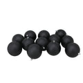 12Ct Jet Black Shatterproof Matte Christmas Ball Ornaments 4 100Mm