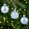 Set Of 12 Light Blue Glass Christmas Ornaments 1.75 Inch 45Mm