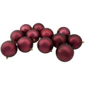 12Ct Burgundy Red Shatterproof Matte Christmas Ball Ornaments 4 100Mm