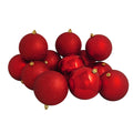 12Ct Shatterproof Red Hot 4 Finish Christmas Ball Ornaments 4 100Mm
