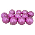 12Ct Shiny Pink Magenta Shatterproof Christmas Ball Ornaments 4 100Mm