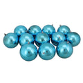 12Ct Turquoise Blue Shatterproof Shiny Christmas Ball Ornaments 4 100Mm