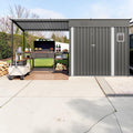 12X4 Ft Metal Lean To Shed With Pergola 2 In 1 Outdoor Storage Shed With Lockable Door Patio Backyard
