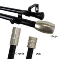Instyledesign 13 16 Two Tone Tube Collection Double Curtain Rod