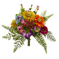 13 Mixed Flowers Artificial Bush Set Of 2