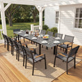 13 Piece All Aluminum Patio Dining Set With Extendable Table 12 Chairs