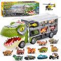13 In 1 Dinosaur Truck With 12 Pull Back Cars Toys For Kids 3 5 Multicolor