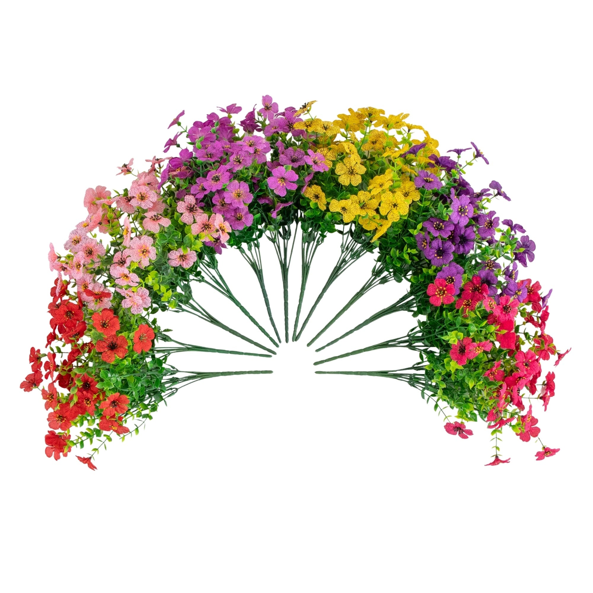 13 In Uv Resistant Artificial Daisy Bush Indoor Outdoor Set Of 12