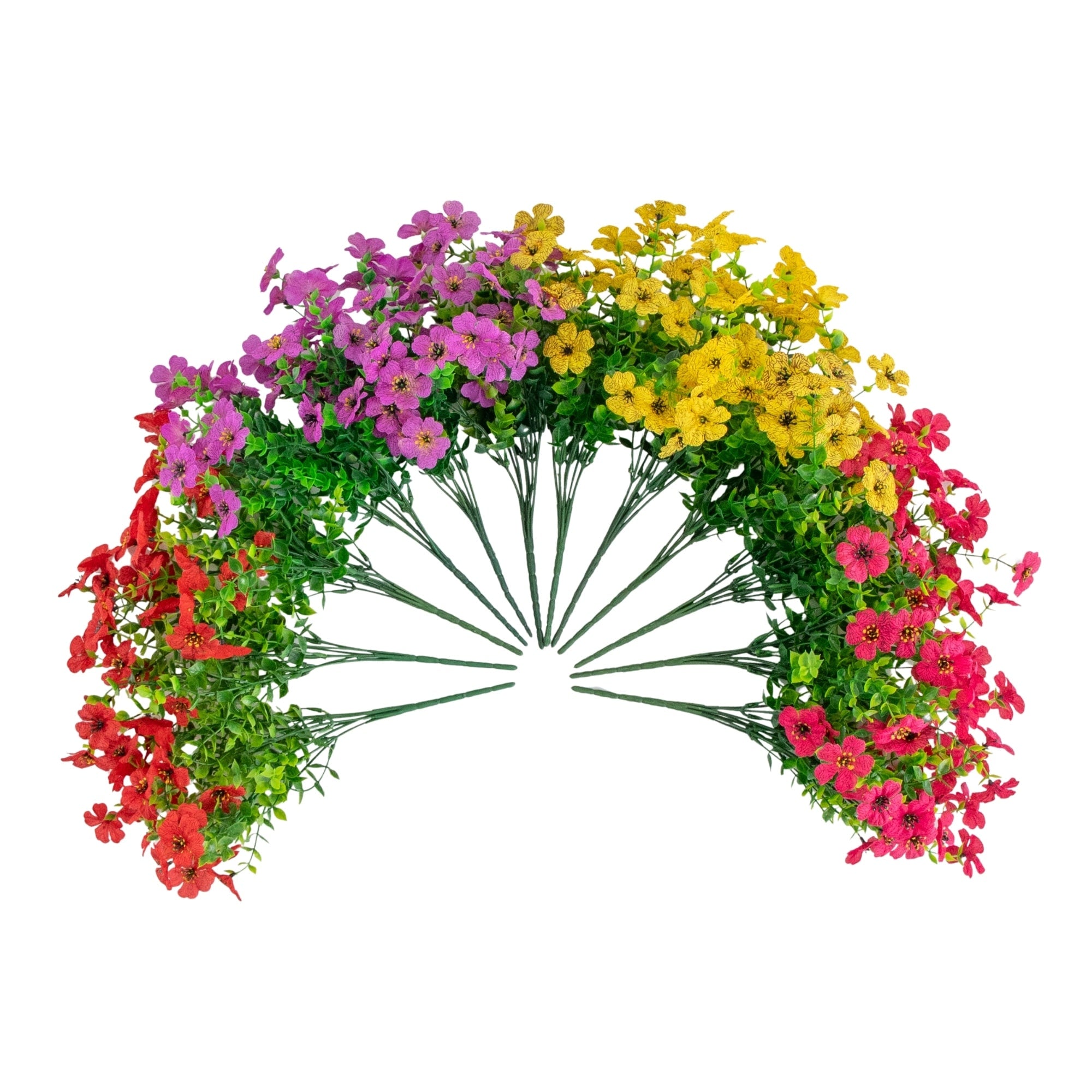 13 In Uv Resistant Artificial Daisy Bush Indoor Outdoor Set Of 12