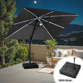 13 X 10 Ft Double Top Solar Powered Led Patio Cantilever Umbrella Aluminum With Base