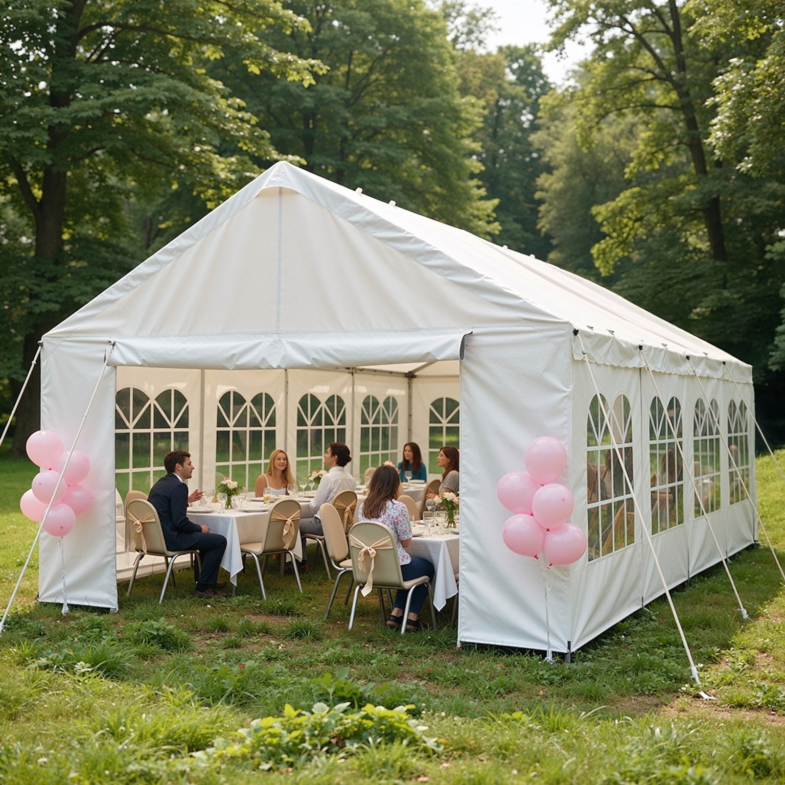 13 X 26 Carport Car Canopy Party Tent Outdoor Gazebo With Sidewalls Outdoor Gazebo With 2 Ground Tubes For Parties