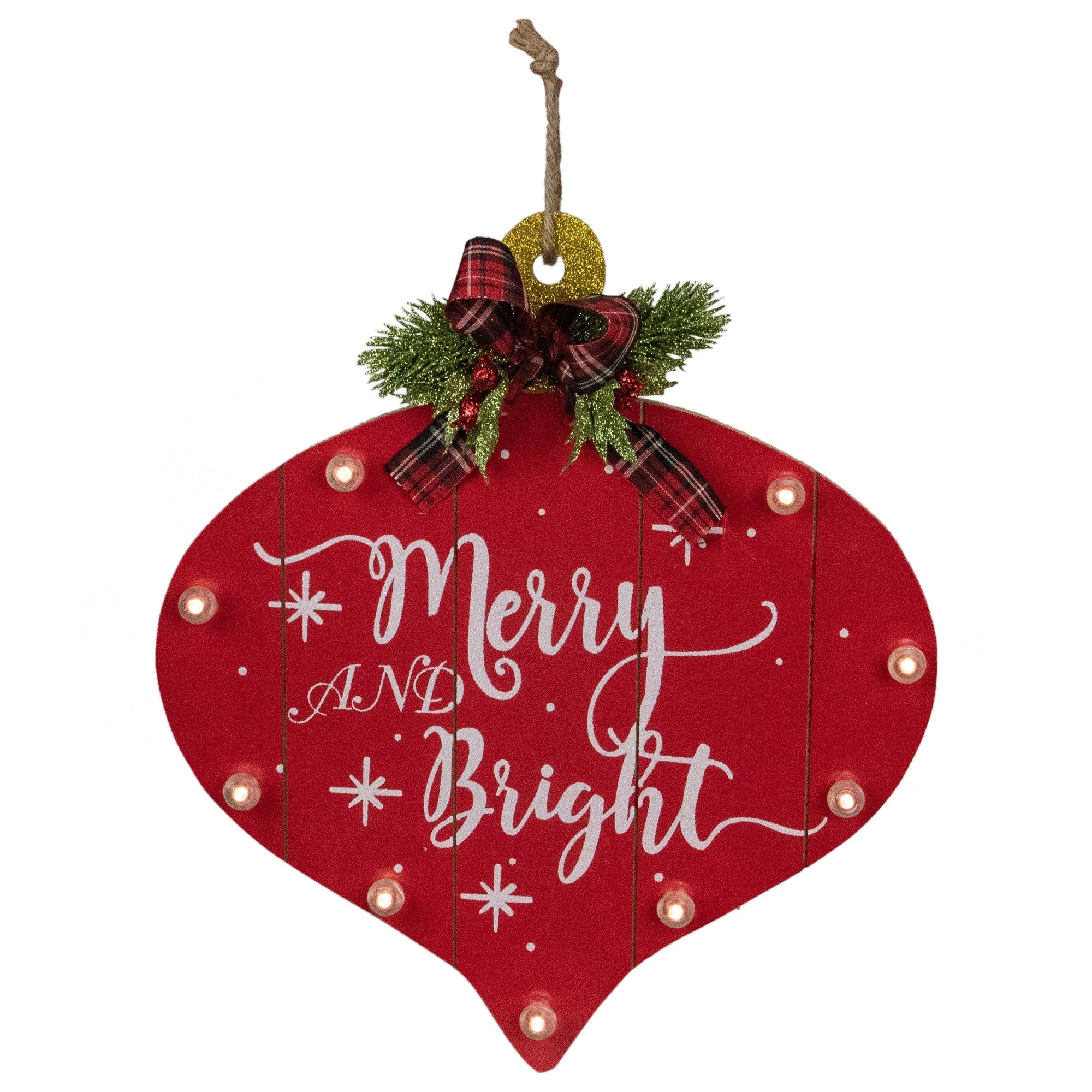 13.75 B O Redwhite Onion Ornament Merrybright Christmas Wall Sign