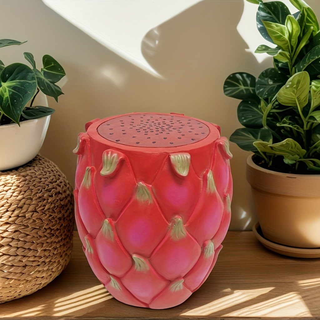 13.4 Oversized Resin Dragon Fruit Stool Multi Purpose Side Table Plant Stand Decorative Furniture For Home Garden Patio
