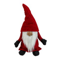 13.5 Red And Gray Portly Smiling Man Gnome Table Top Christmas Figure