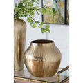 13.5X13.5X11.5 Aluminum Chisel Flower Vase Gold