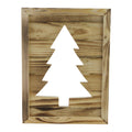 13.75 Framed Wood Christmas Tree Out Wall Hanging Decoration