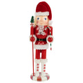 15 Red And White Peppermint Twist Wooden Mrs. Claus Christmas Nutcracker