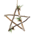 13.75 Medium Rustic Snowy Wooden Branch Star Shaped Christmas Ornament