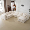 138.98 Modular Chenille U Shaped Sectional Sofa With Ottoman