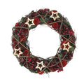13 Apples And Berries Christmas Wreath With Stars Unlit