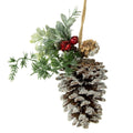 7 Pine Cone With Mixed Foliage Red Jingle Bells And Berries Hanging Christmas Ornament